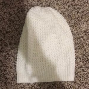 White cream knit beanie